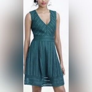 J. Crew Teal Textured V-Neck Dress